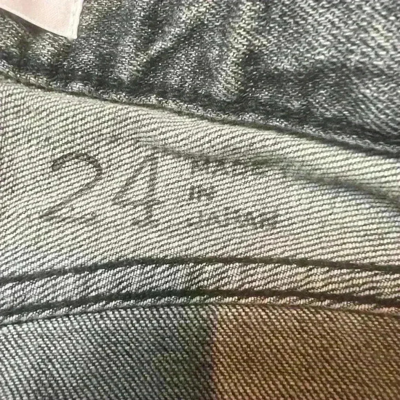 MOUSSY VINTAGE Gray MV Cadet Skinny Distressed Jeans Made in Japan  Size 24 - Picture 8 of 10